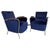 Blue Chrome Armchairs by Jozsef Peresztegi, 1950s, Set of 2 For Sale - Image 6 of 6