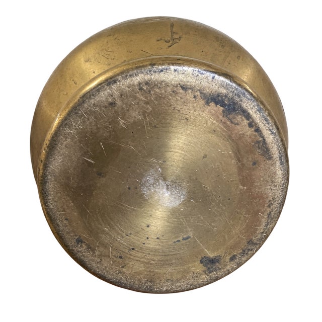 Vintage Possibly Brass Jardiniere Planter With Engraved Floral and Geometric Design. For Sale - Image 9 of 9