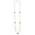 Gold plated long necklace with red stones and pearls Measurements: 40" x 1/2"