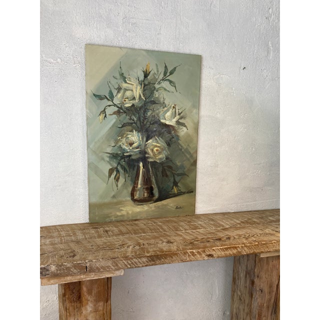 Such a lovely vintage painting, soft muted colors in a beautiful floral