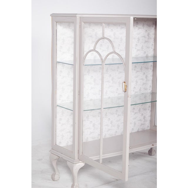 Portuguese White Painted Showcase Cabinet, 1920s For Sale - Image 10 of 14