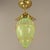 Metal Art Nouveau Viennese Pendant Lamp with Uranium Vaseline Glass Shade, Austria, 1920s For Sale - Image 7 of 9