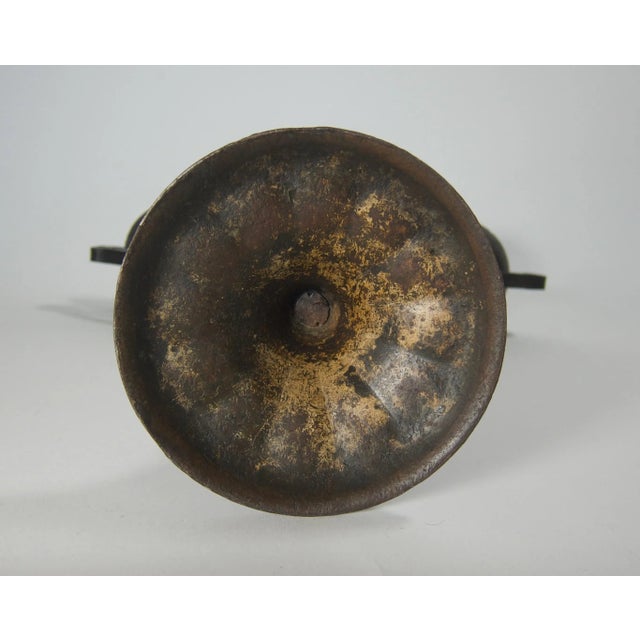 Black German Hugo Berger Goberg Attr. Arts & Crafts Black Iron Candelabra Pair For Sale - Image 8 of 11