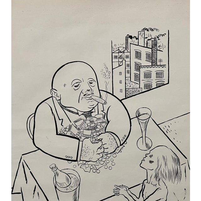 1920s George Grosz, Large George Grosz 1923 Lithograph Die Rauber German Expressionism Wpa Realism For Sale - Image 5 of 13