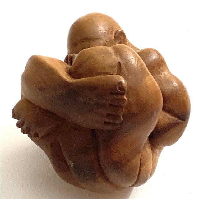 Wood 1970s Yogi the Weeping Buddha Sculpture For Sale - Image 7 of 10
