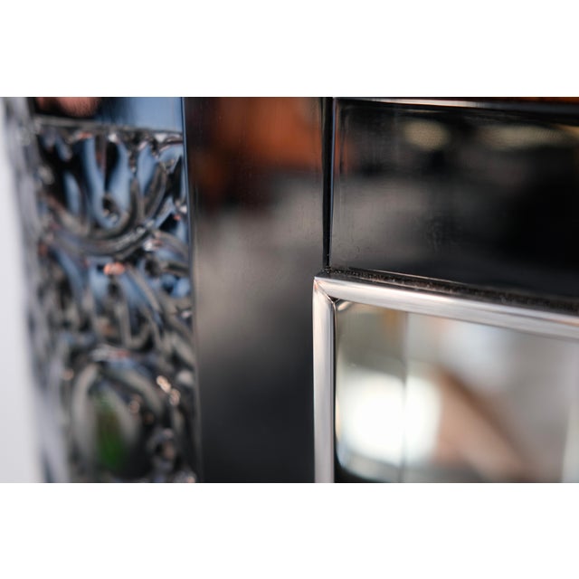 Black Small Art Deco Sideboard with Mirrored Shelf Compartment, 1930s For Sale - Image 8 of 17