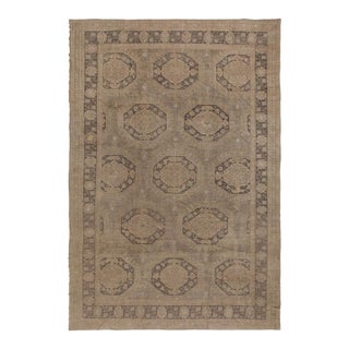 Antique Oversized Turkish Oushak Rug in Brown With Medallions - Rug & Kilim For Sale