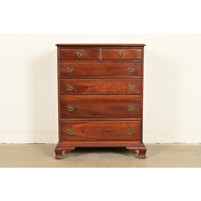 Stickley American Colonial Solid Cherry Wood Highboy Dresser | Circa 1950s For Sale - Image 13 of 13