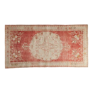 1960s Vintage Turkish Oushak Roundel Multicolor Wool Runner For Sale