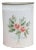 Vintage Hand-Painted Tole Floral Pierced Metal Waste Bin For Sale
