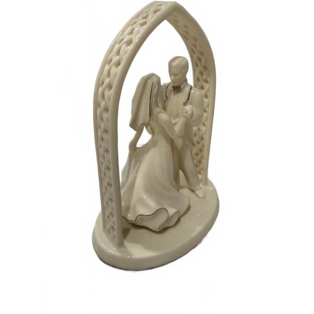 Lenox Lenox "Forever Yours" Porcelain Bride & Groom Figurine With Rare Platinum Trim For Sale - Image 4 of 6