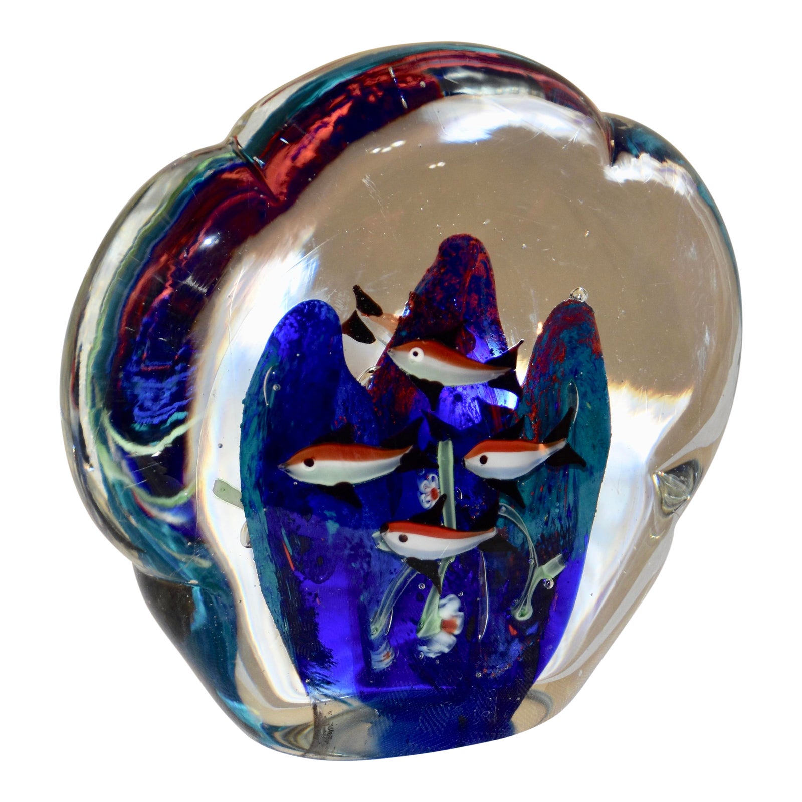 Murano Double Sided Fish Aquarium Paperweight Chairish