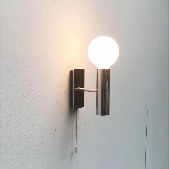 Mid-Century Space Age Minimalist German Chrome Wall Lamp from Hustadt Leuchten, 1960s For Sale - Image 18 of 18