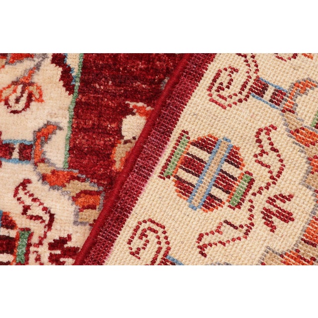 Beige Shabby Chic Ziegler Red/Beige Wool Runner Rug- 1'11'' X 5'0'' For Sale - Image 8 of 10