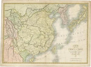 Antique Map of China and Japan by Tardieu, 1821