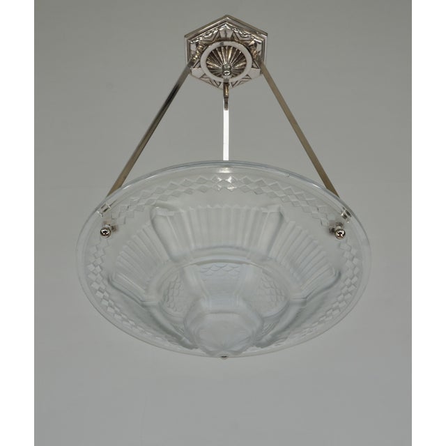 1930s French Art Deco Pendant Light by Muller Freres 1930 France - 2 Available For Sale - Image 5 of 10