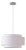 Coronado Pendant Light - Drum White Linen Shade, Satin Nickel Body, Dimmable For Sale