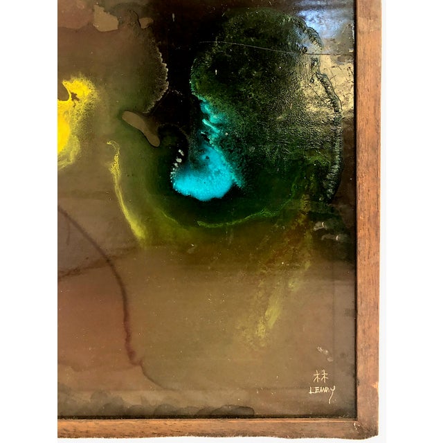 Plastic Abstract in Amber and Black, by Malaysian-American Artist Lemmy (1940-1987) For Sale - Image 7 of 9