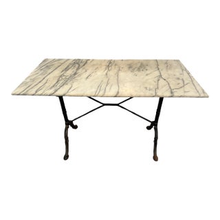 Classic Marble and Iron Bistro Table For Sale