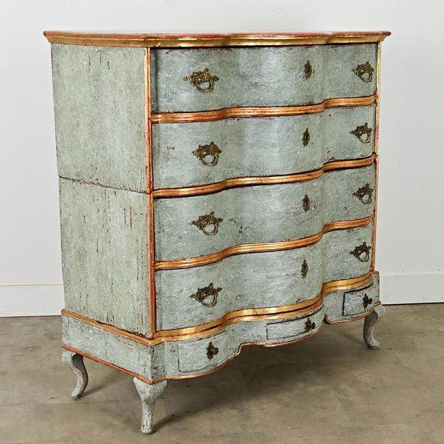 Italian 20th Century Painted & Gilt Chest of Drawers For Sale - Image 11 of 12