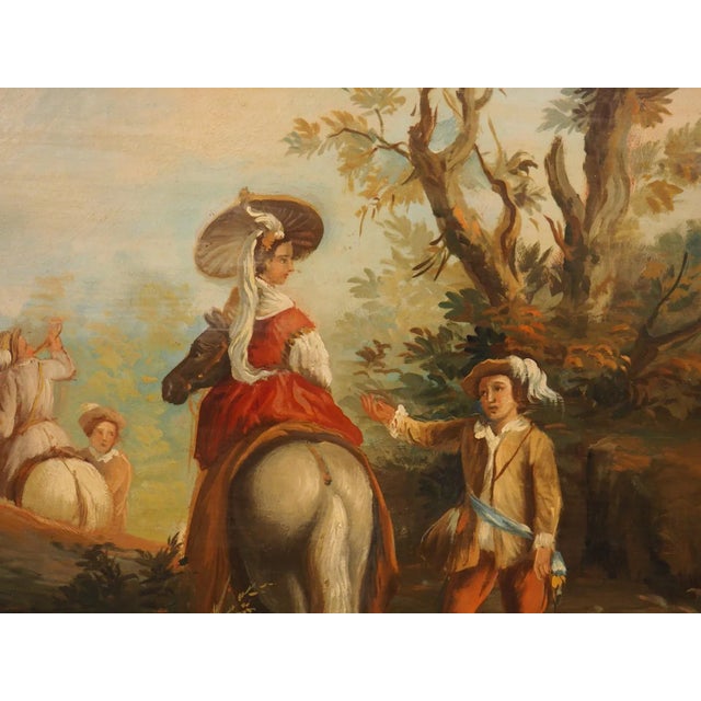 19th Century French Genre Scene Overdoor Painting on Board For Sale - Image 10 of 12