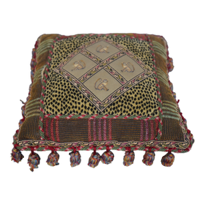 Square Throw Pillow Monkey & Animal Print W. Tassels
