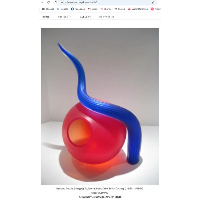 Purple/Yellow "Orb" by the Late Artist Drew Smith For Sale In Richmond - Image 6 of 6