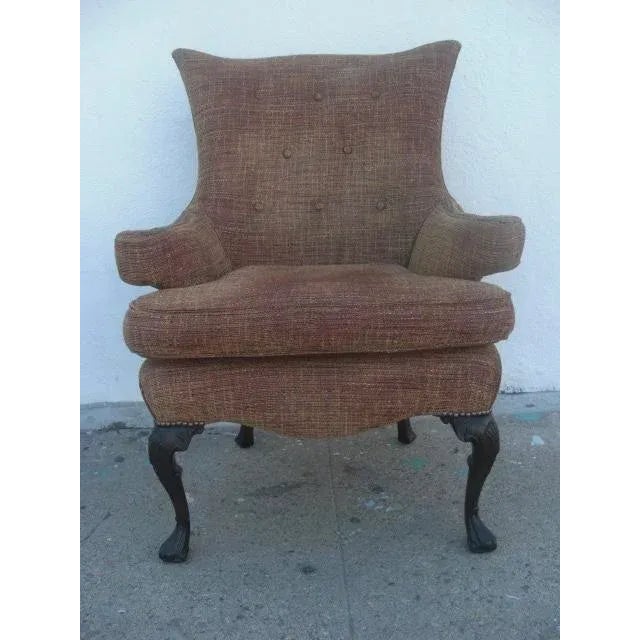 Vintage Wingback Upholstered Armchair For Sale - Image 11 of 11