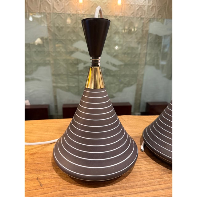 1950s 1950s Mid Century Modern Pendants Moe Lighting Company - Set of 3 For Sale - Image 5 of 8