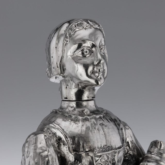 Metal 19th Century German Silver Figure of a Fruit Seller, 1880 For Sale - Image 7 of 18