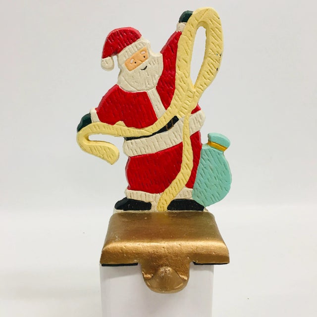 Vintage Santa Claus Stocking Hanger For Sale - Image 4 of 4