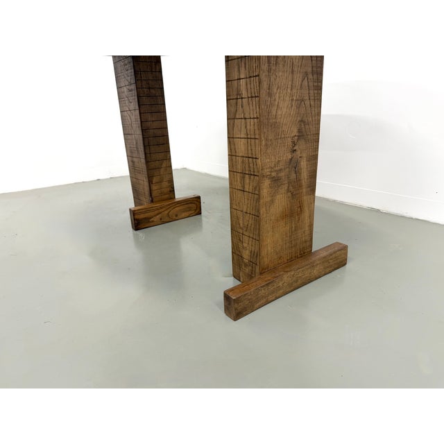 Oval Table with T-Shaped Legs in Oak, France, 1990s For Sale - Image 15 of 18