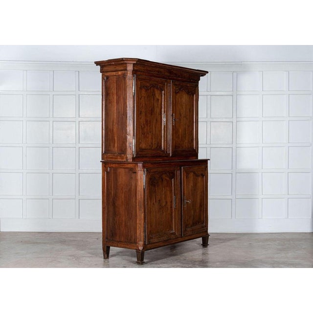 Large French Oak 2-Body Buffet, 1800 For Sale - Image 3 of 18