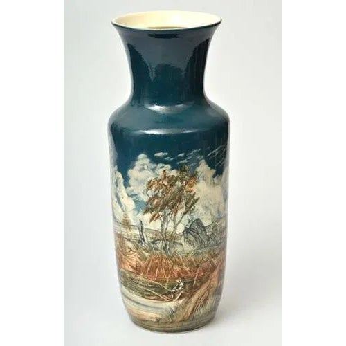 First half of the 20th century. Author`s signature Kozlitin. Faience, painting. Height 36.5 cm.