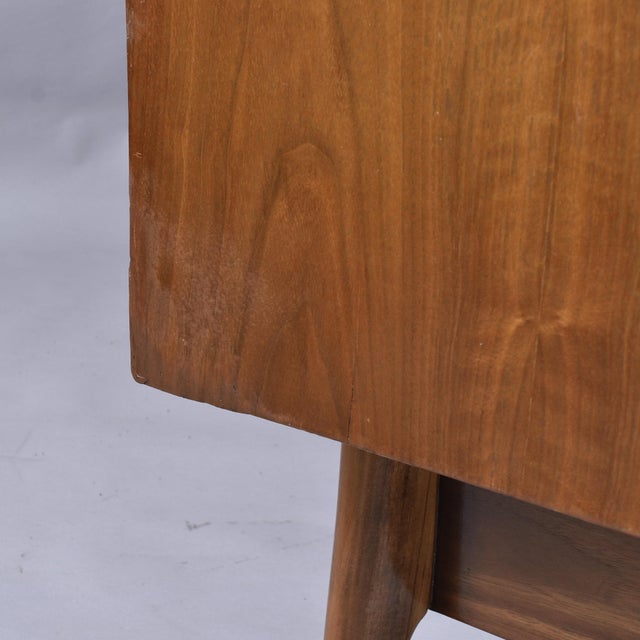 Long Large Mid-Century Modern Walnut Dresser With Brass Accents For Sale - Image 11 of 16