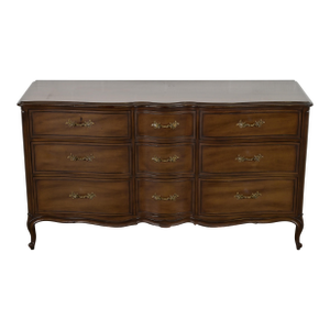 French Provincial Louis XV Carved Walnut Triple Dresser, Circa 1960s