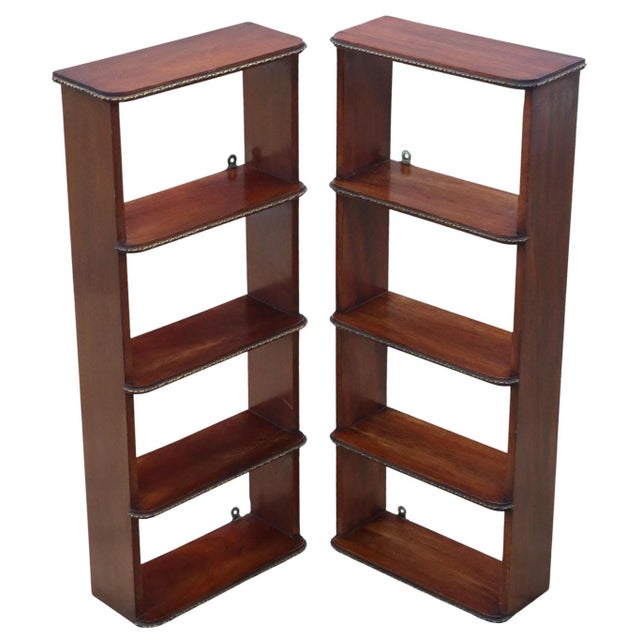 Antique Mahogany Wall Bookcases, 1900s, Set of 2 For Sale - Image 9 of 9