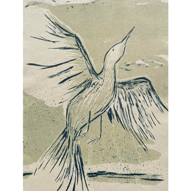 Megan O'Brien lithograph of a bird or phoenix; pencil signed, dated and numbered 18 of 25. From the 1993 Maryland...