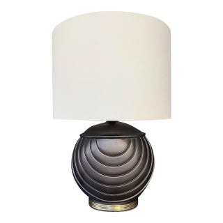 1980s Vintage Round Lamp Large Round Scallop Shape. For Sale
