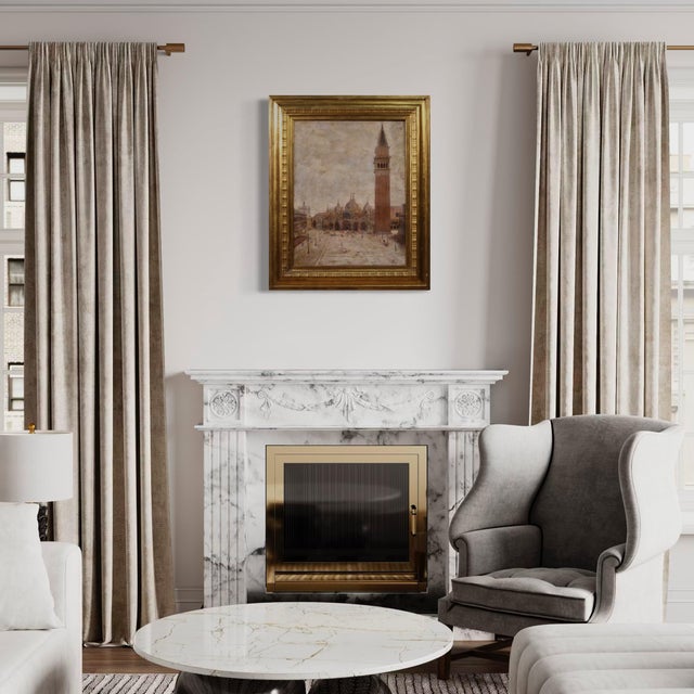 View of St. Mark's Square, 1917, Oil on Canvas, Framed For Sale - Image 6 of 16