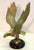 Vintage Cast Brass Eagle With Spanned Wings in Flight – Round Marble Base For Sale - Image 11 of 16
