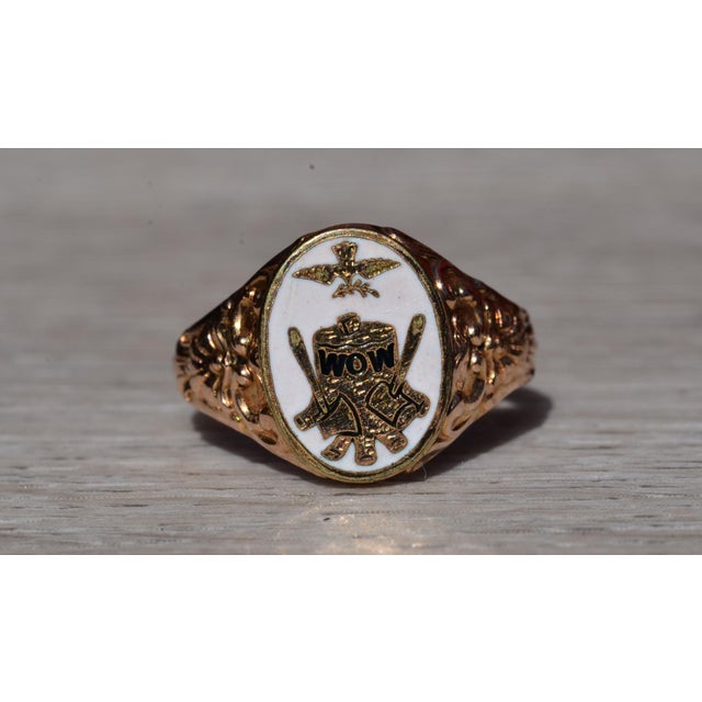 Contemporary The Lanvale: Men's 14K Rose Gold Enameled Ring For Sale - Image 3 of 10