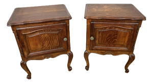 Vintage Bedside Tables in Oak, Set of 2