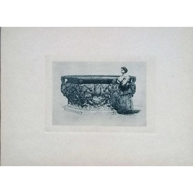 Well of the Ducal Palace is an original Modern artwork realized by Luca Beltrami (1854 - 1933) in 1877. Original B/W...