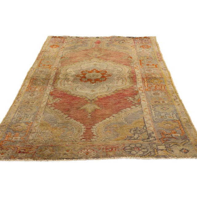 Modern Vintage Turkish Oushak Rug - 02'11 X 05'07 For Sale - Image 3 of 9
