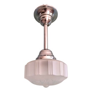 Art Deco Pendant Light in Frosted Glass, 1920s For Sale