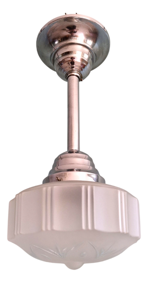 Art Deco Pendant Light in Frosted Glass, 1920s