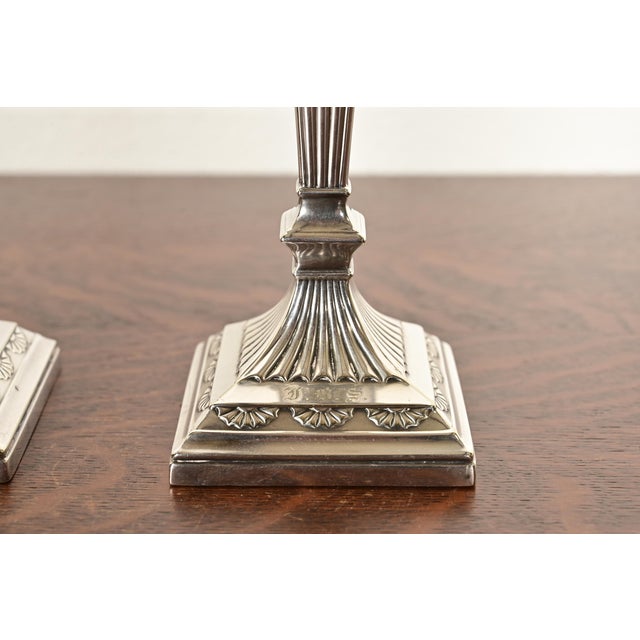 Silver Tiffany & Co. Antique Neoclassical Silverplate Candlesticks, Pair For Sale - Image 8 of 12