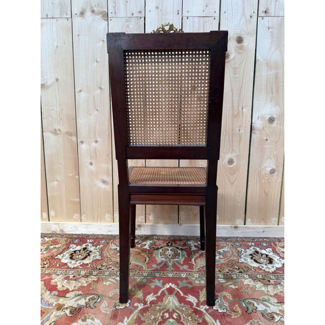 Brown Antique Louis XVI Style Chairs in Mahogany and Gilt Bronze, 1890s, Set of 8 For Sale - Image 8 of 10