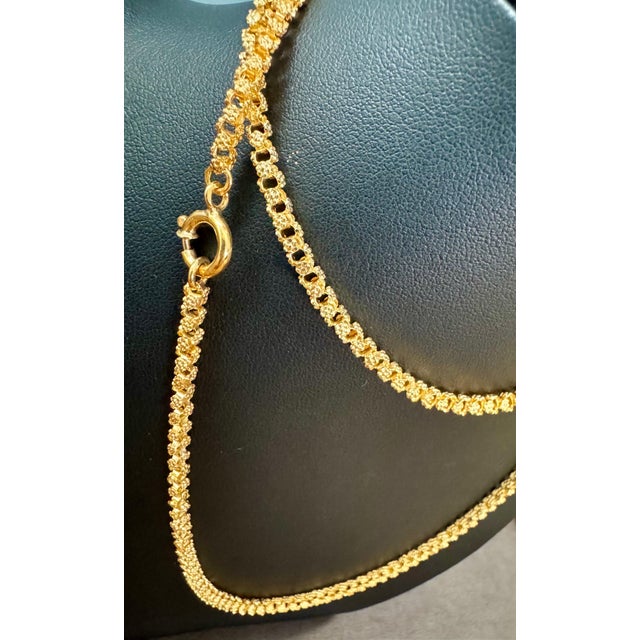 Contemporary Vintage 18 Karat solid Yellow Gold 30 Gm, Link Chain, 3.6 mm Necklace, 28 " Long For Sale - Image 3 of 18